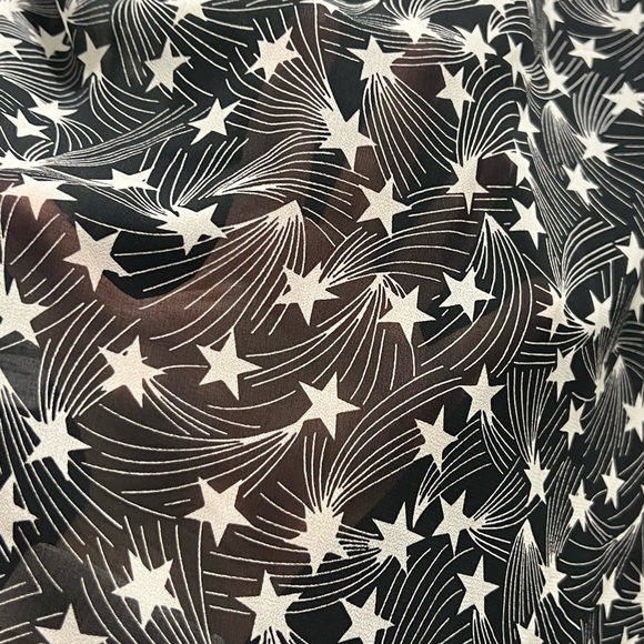 TopShop Star Print Sheer Blouse with Ruffled Sleeves - Picture 7 of 9